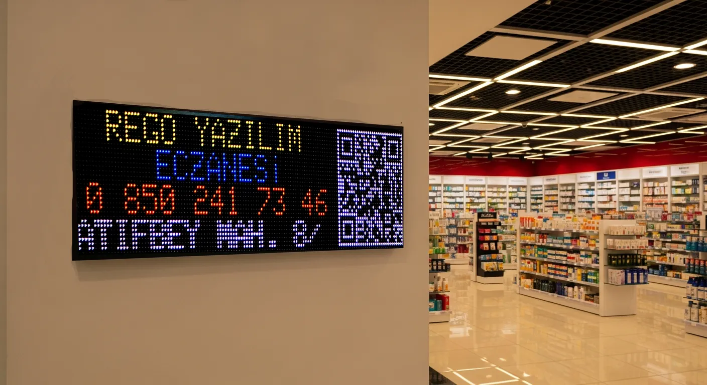 Rego Nöbetçi Akıllı Eczane Tabelası, Akıllı Eczane Ekranı ve Nöbet Tabelası Çözümleri